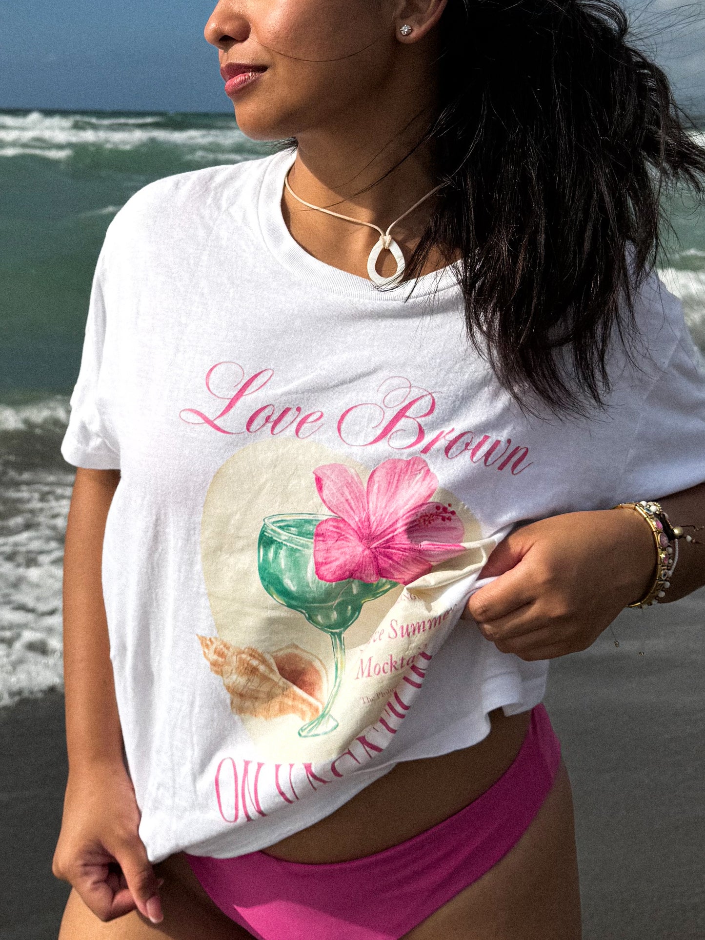 Love Brown On Vacation Tee