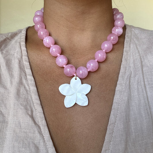 Chunky Mutya Necklace Baby Pink